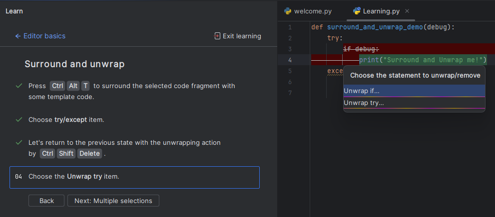 обернуть код в PyCharm изображение с сайта www.devhops.ru