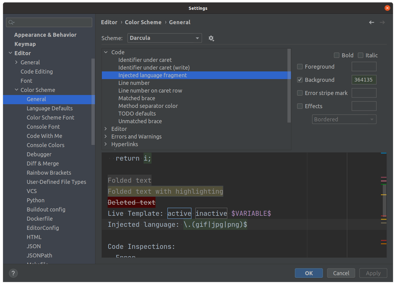 injected language fragment PyCharm изображение с сайта www.devhops.ru
