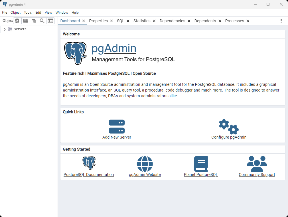 Первый запуск pgAdmin для Postgres 17 www.devhops.ru изображение с сайта www.devhops.ru