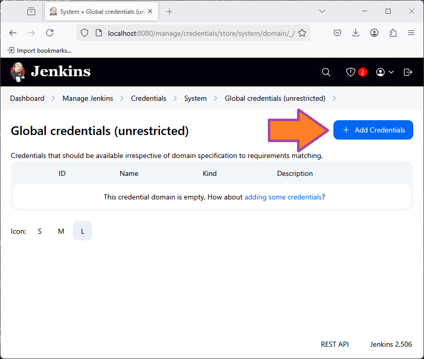 Создание Jenkins Credentials изображение с сайта www.devhops.ru