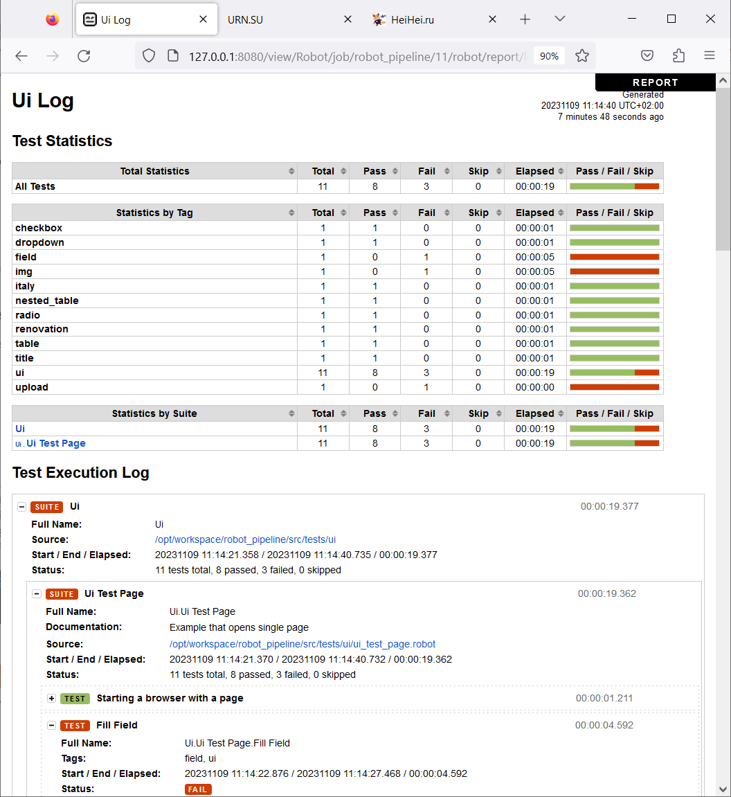 Jenkins Pipeline Robot Framework Plugin log изображение с сайта www.eth1.ru