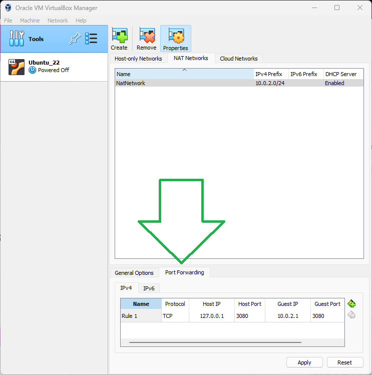 NAT Network Port Forwarding в VirtualBox 7 изображение с сайта www.devhops.ru