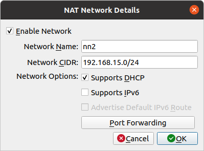 Создать вторую NAT Network в VirtualBox изображение с сайта www.devhops.ru