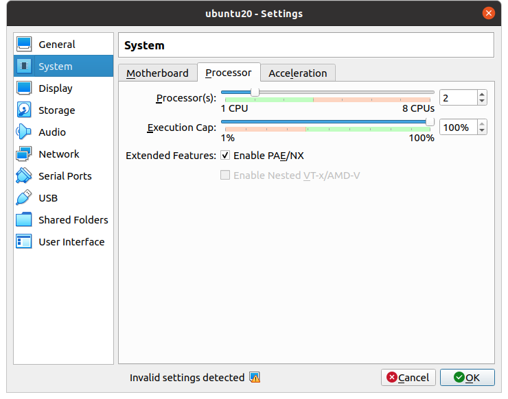 System Processor VirtualBox изображение с сайта www.devhops.ru