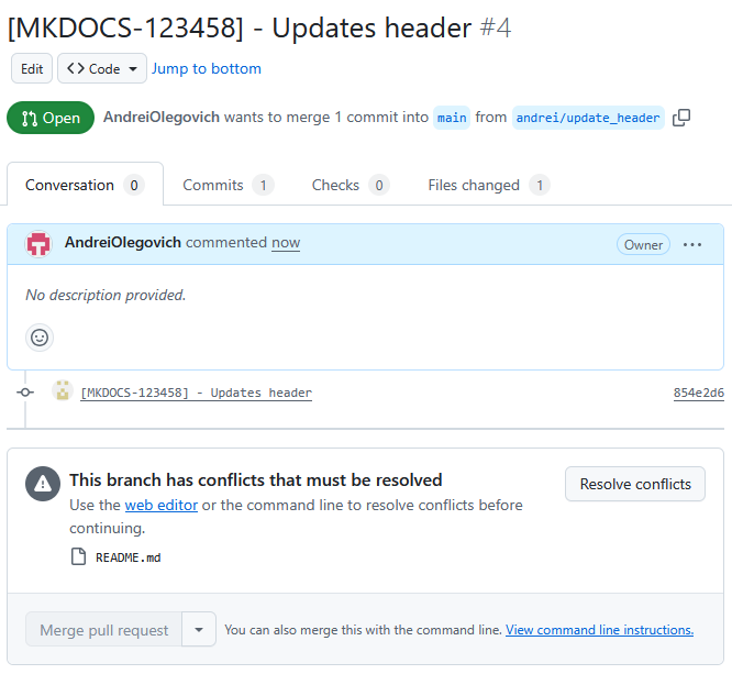 Разрешение конфликтов в GitHub Разрешение конфликтов в git изображение с сайта www.devhops.ru изображение с сайта www.devhops.ru