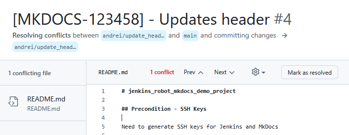 Разрешение конфликтов в GitHub Разрешение конфликтов в git изображение с сайта www.devhops.ru изображение с сайта www.devhops.ru